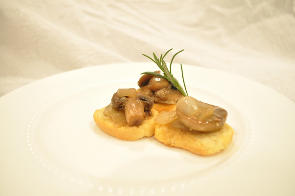 Mushrooms and Onions in Wine - On Toast