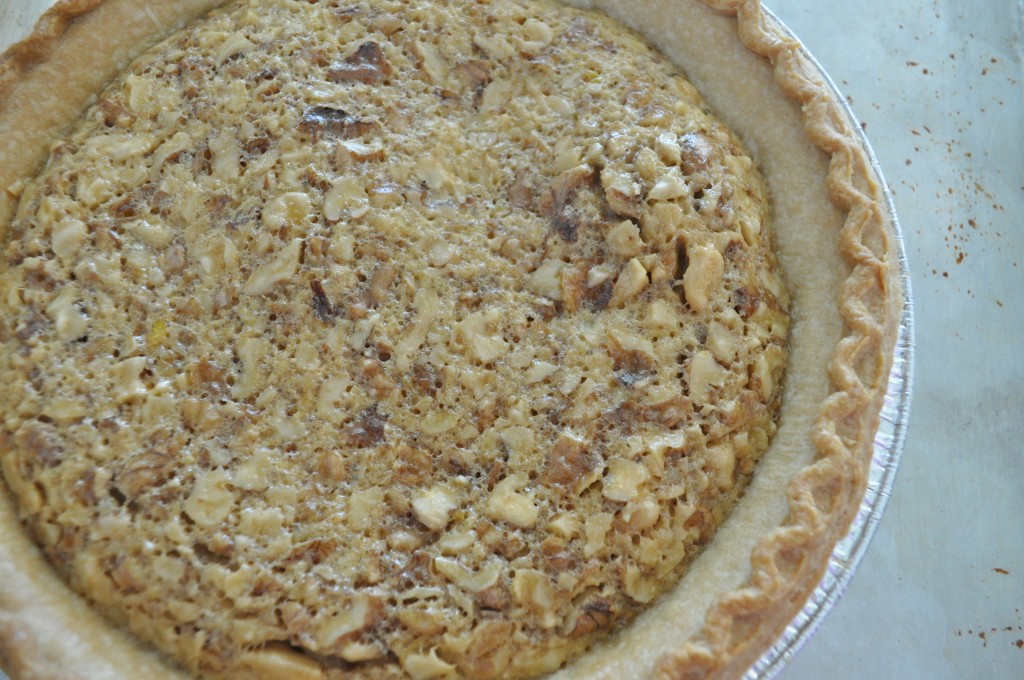 Peach Walnut Pie - Baked Filling